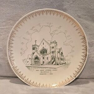 Vtg 1950 Holy Cross Lutheran Church Collinsville IL Plate Homer Laughlin 10.25"